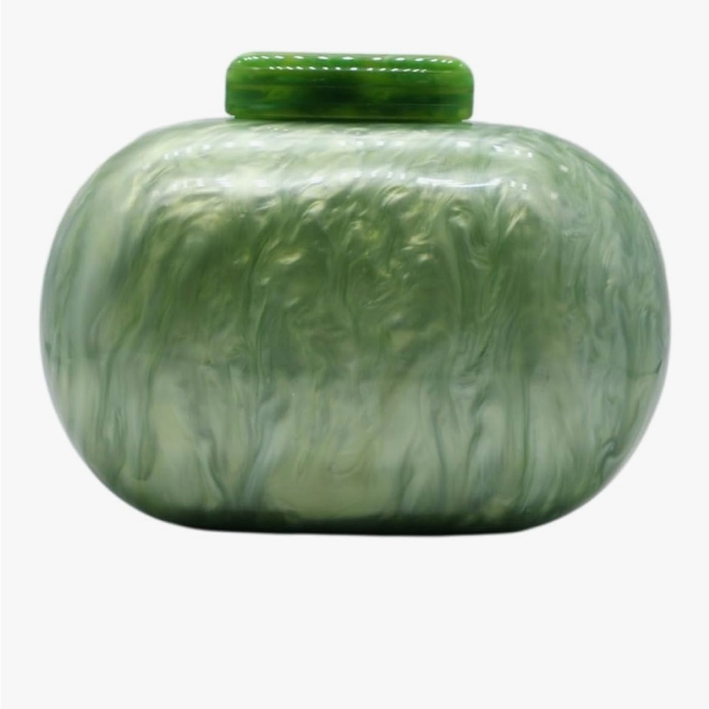 Green Swirl clutch purse